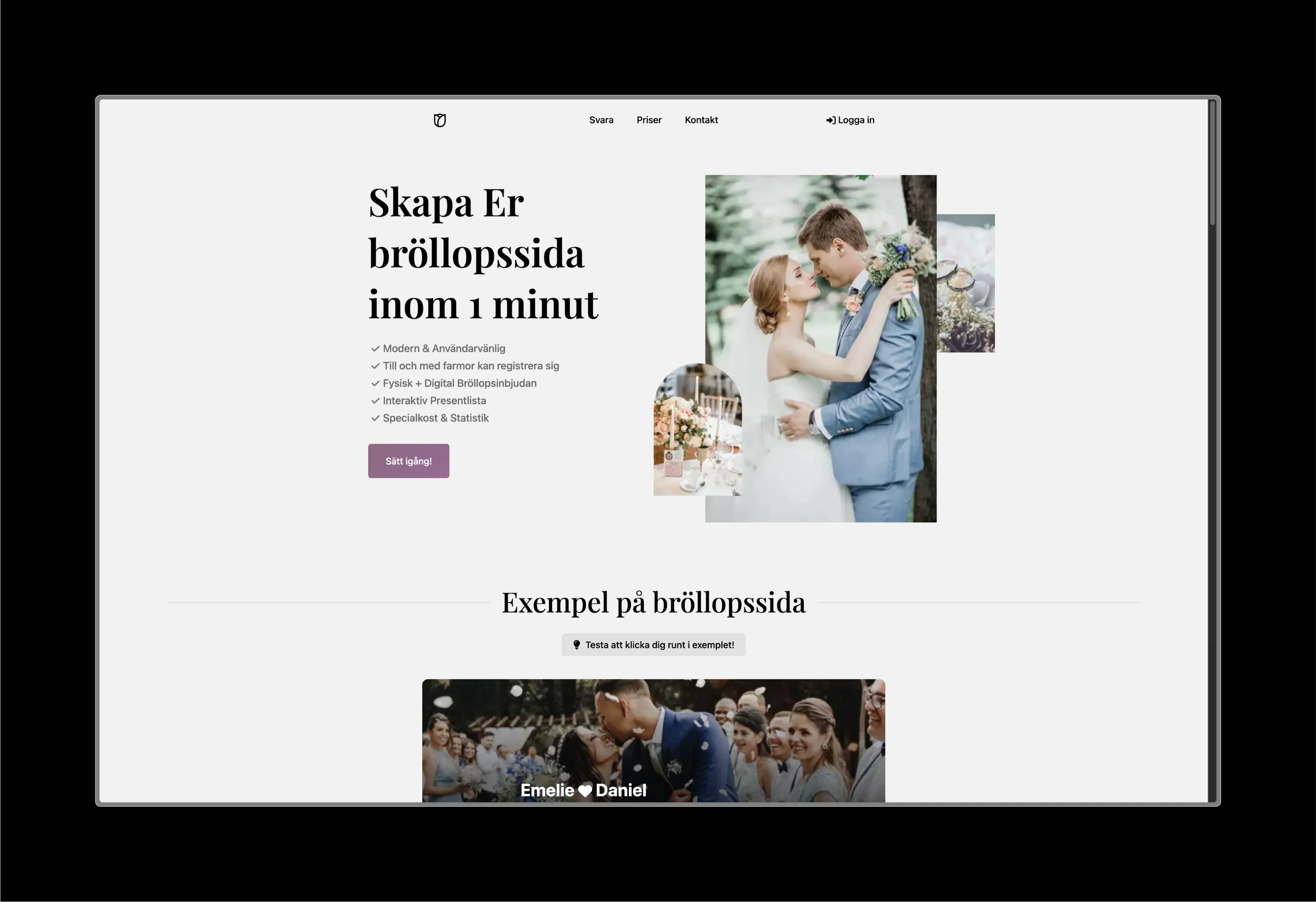 Bröllopsinbjudan project screenshot