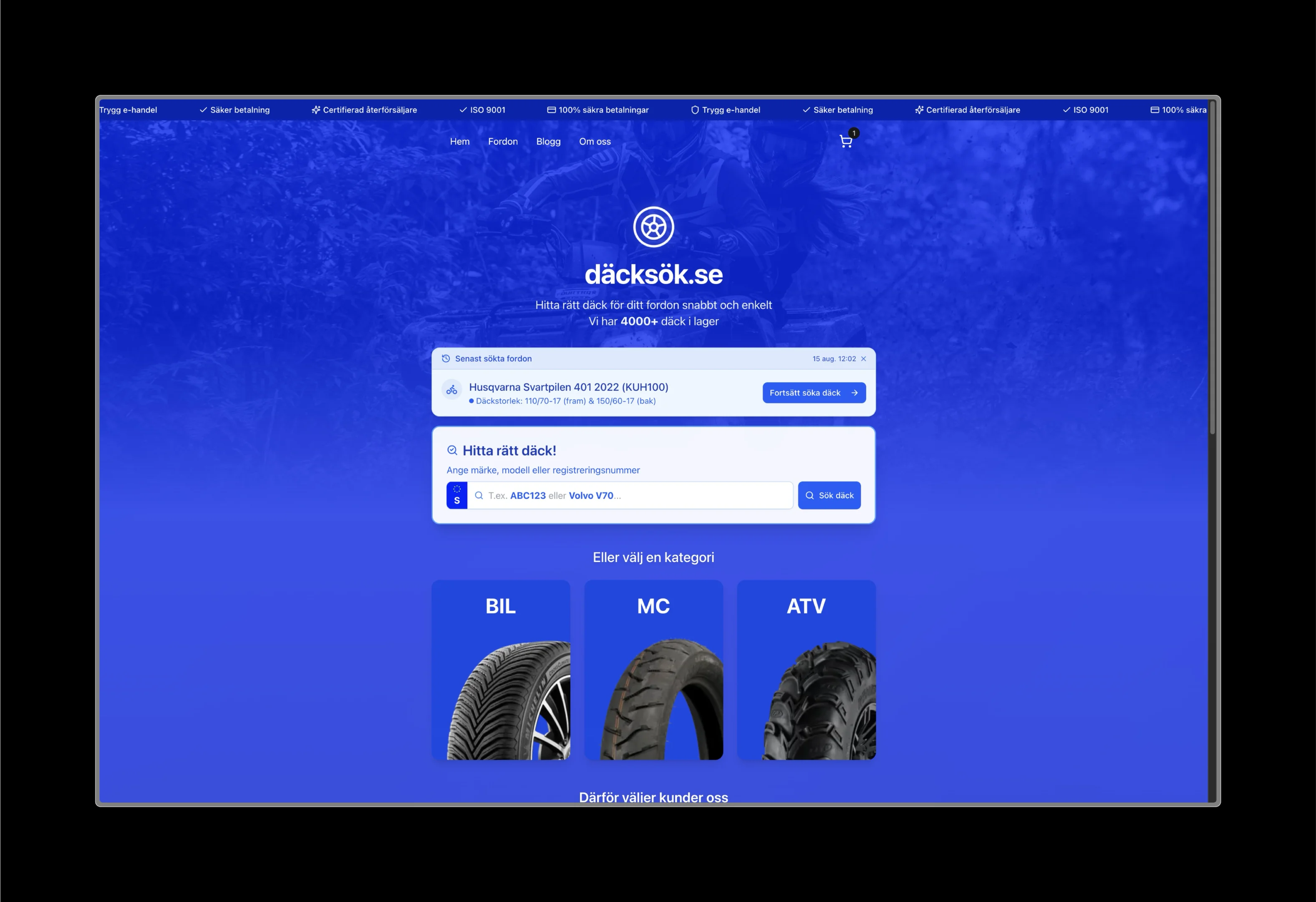 Däcksök project screenshot